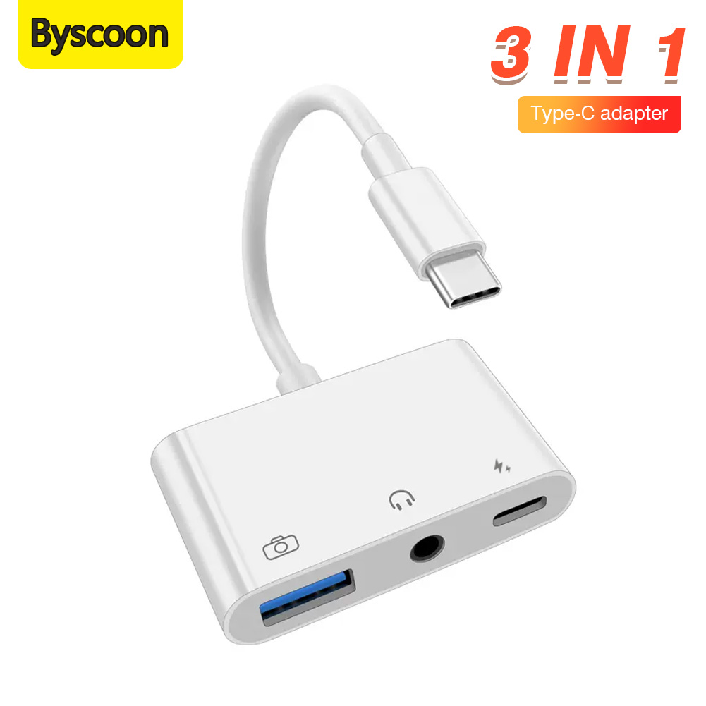 Earphone Splitter Jack - 3 in 1 Type C to