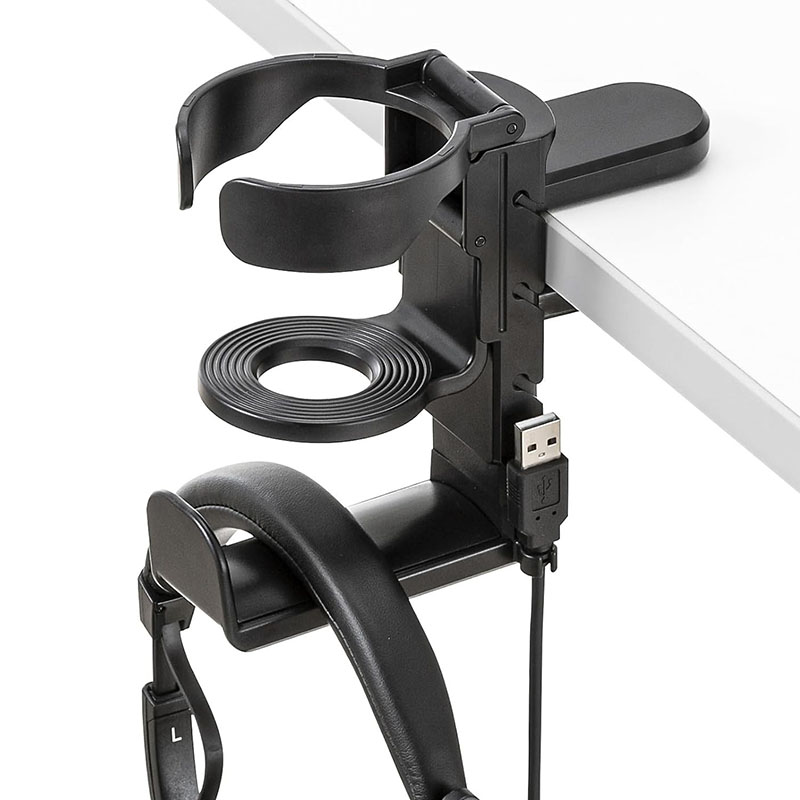 Headphone Stand Desk - Desk Cup Holder with Headphone Hanger