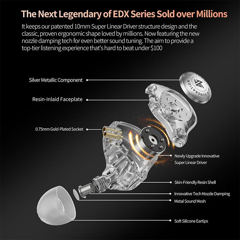 KZ EDX Pro 2 Ultra-linear Dyna - In Ear Monitor Iem 评论和价格
