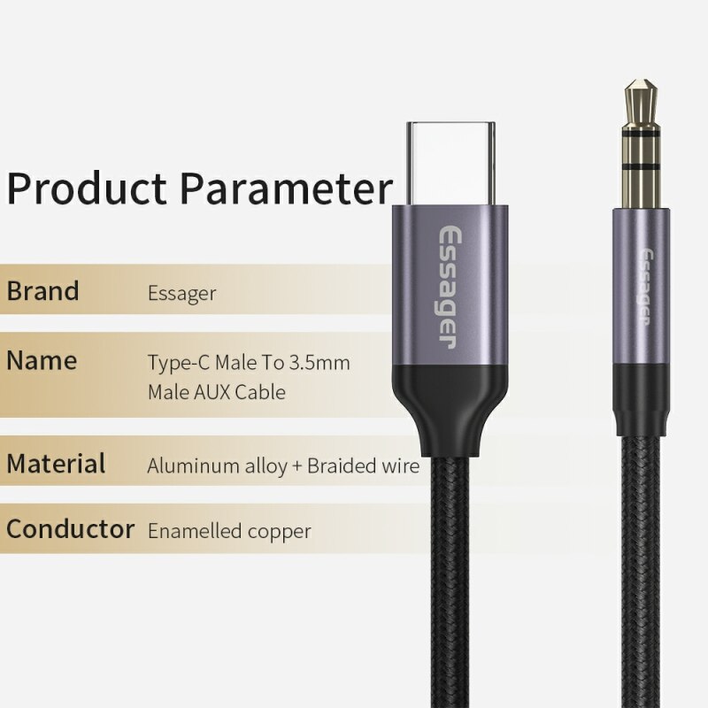Essager Usb C To 3.5mm Aux Jac - Earphone Splitter Jack 评论和价格
