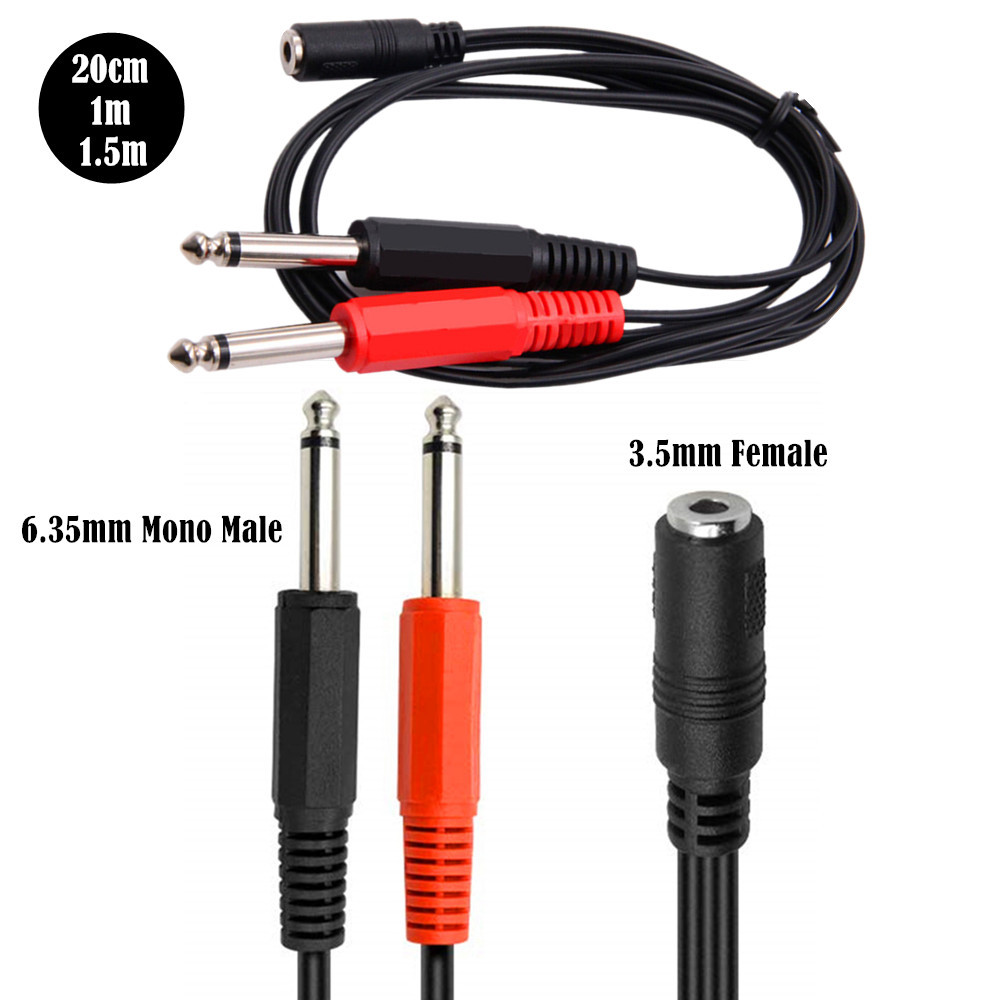 6.35 Mm Male To 2 6.35 Mm 3.5m - Audio Splitter Y 评论和价格