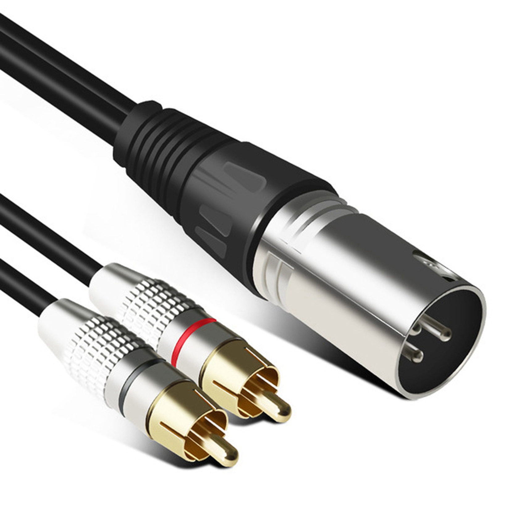 1 XLR Male to 2 RCA Male Plug  - Audio Splitter Y 评论和价格