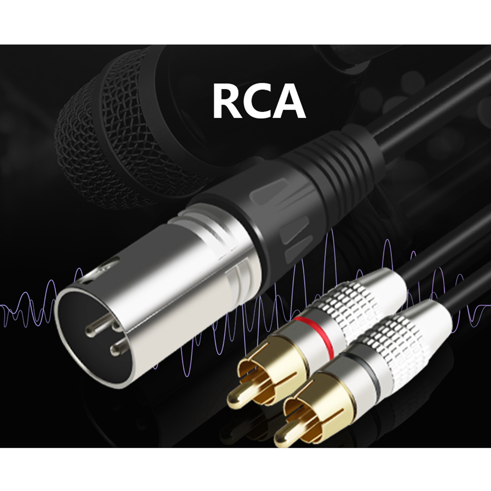 1 XLR Male to 2 RCA Male Plug  - Audio Splitter Y 评论和价格