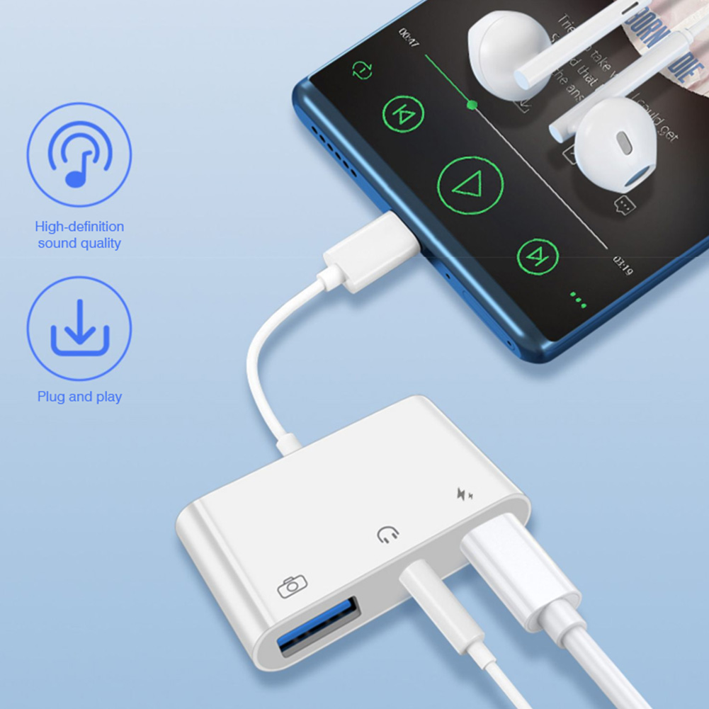 3 in 1 Type C to 3.5mm Jack Ea - Earphone Splitter Jack 评论和价格