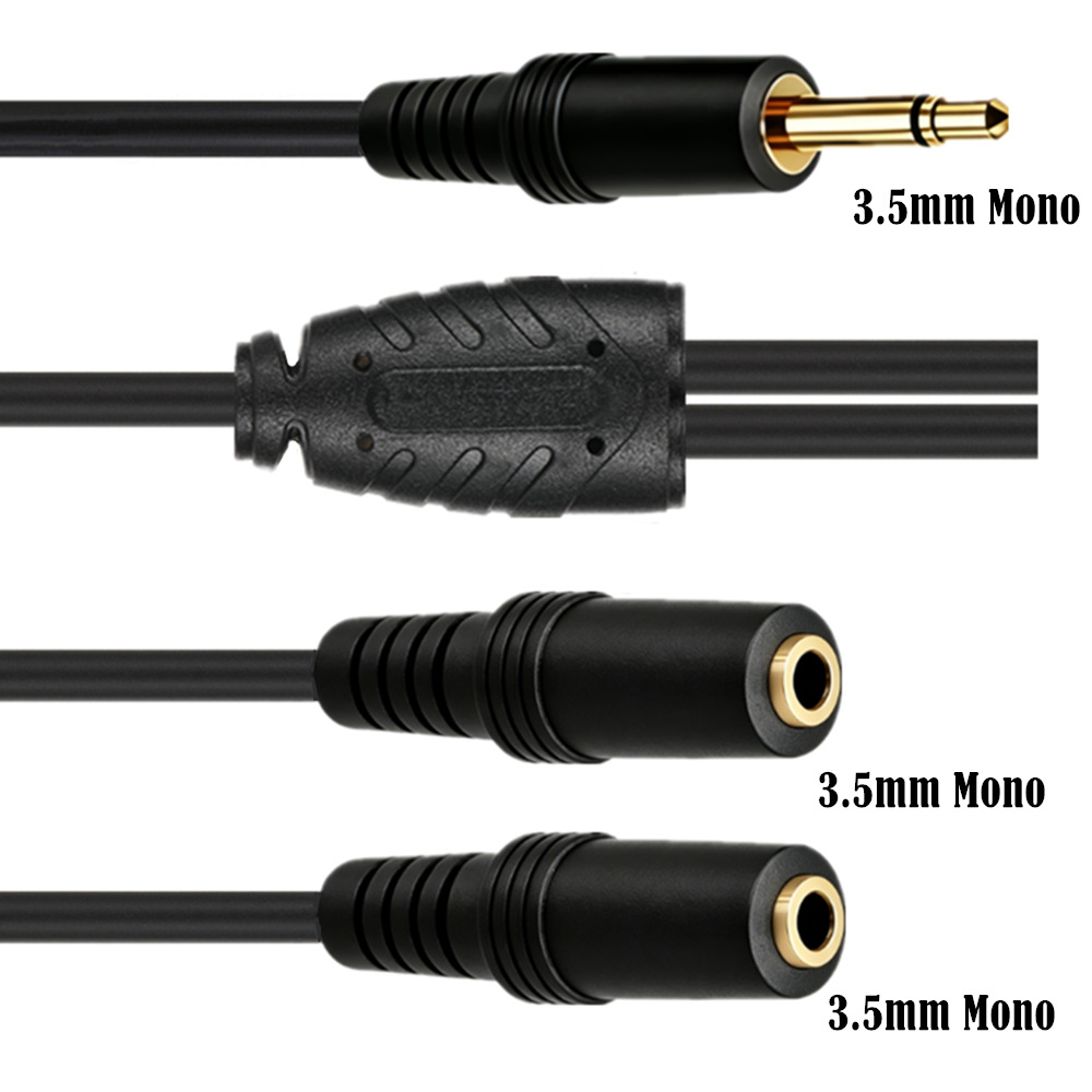3.5mm TS Mono Male To Dual 3.5 - Earphone Splitter Jack 评论和价格