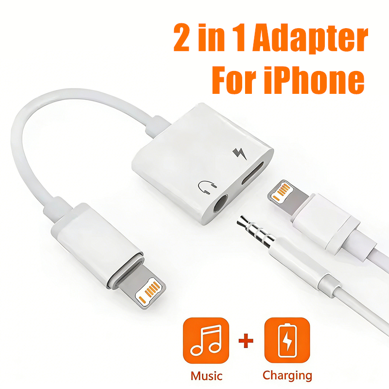 2 in 1 iOS to 3.5mm Jack Audio - Earphone Splitter Jack 评论和价格